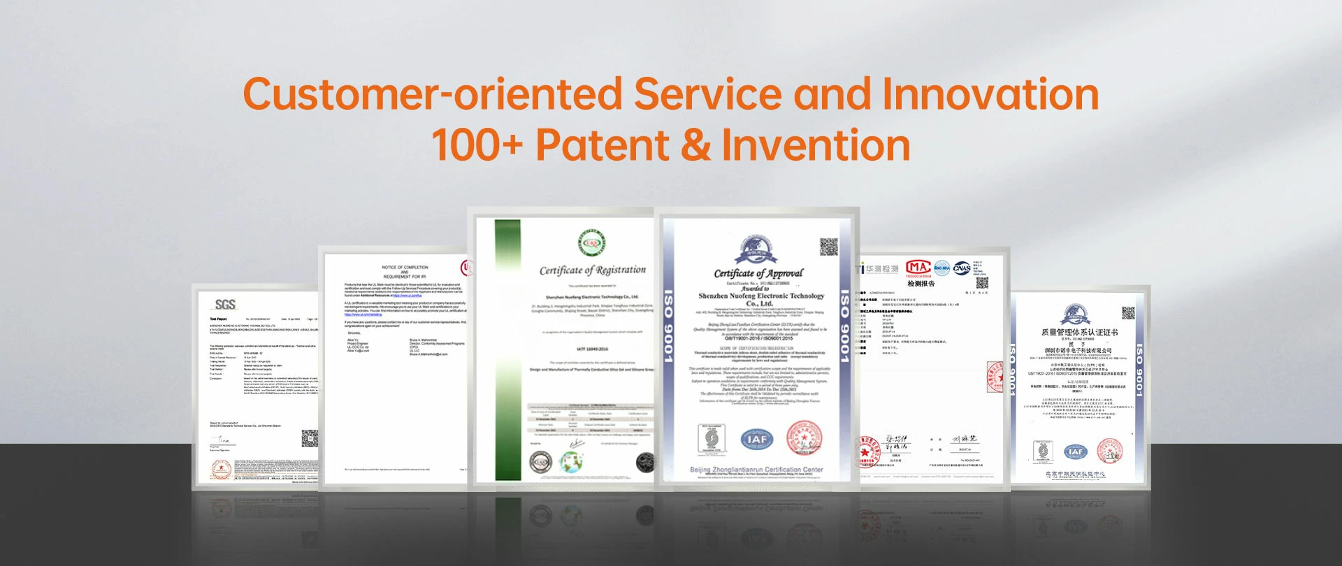 Customer-oriented Service and Innovation 100+ Patent & Invention